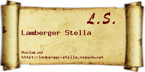 Lamberger Stella névjegykártya